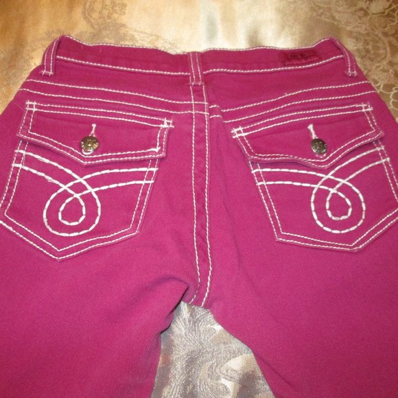 ❤ U-51 HOT PINK/FUCHSIA JEANS WITH EMBROIDERY ❤ - Picture 3 of 15